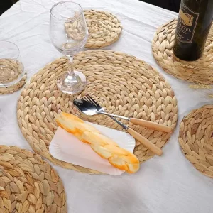 round water hyacinth placemats