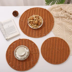 Woven rattan placemats
