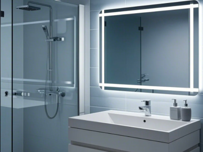 Rectangular LED bathroom mirror